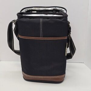 Picnic at Ascot Insulated Cooler Bag Black Brown Crossbody